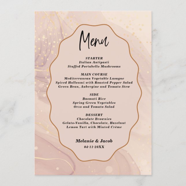 Menu Beige Wedding (Devant)