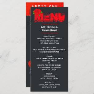 Menu Billet Mariage Rock and Roll