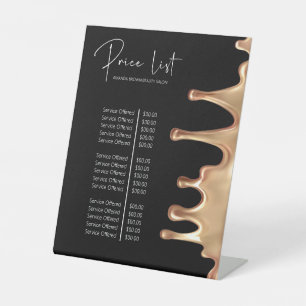 Menü "Black and Gold Metallic Beauty Salon" Sockelschild