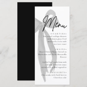 Menu Black Bow She's Tying the Knot Fête des mariées