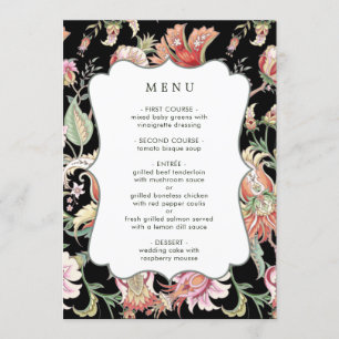 Menu Black   Imaginaire tropical Boho Floral Mariage Me