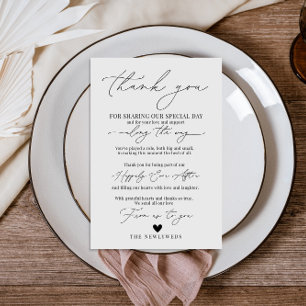 Menu Blanc minimaliste Napkin Merci note