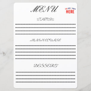 MENU BLANC PERSONNALISABLE MODERNE DE MARQUE VÉRIFIÉ ST