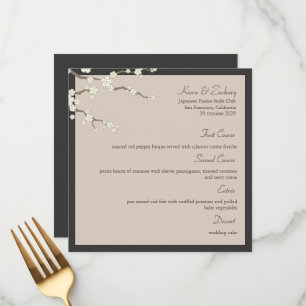 Menu Blanc Sakura Cerry Blossements Mariage asiatique m