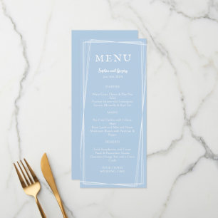 Menu Bleu clair élégant Mariage élégant