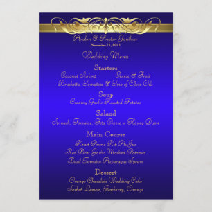 Menu bleu de mariage de Grande -Duchesse rouleau