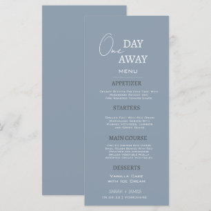 Menu Bleu Dusty Minimal Un Jour Avant Le Dîner De Répét