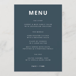Menu Bleu | Mariage minimaliste scandinave