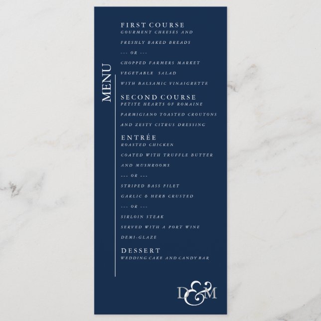 Menu Bleu nuit polaire (Devant)