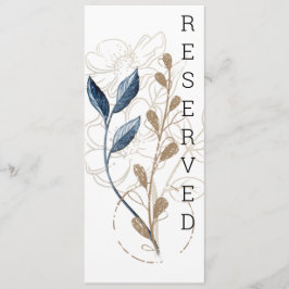Menu Bleu Or Moderne Floral Élégant Chaise Signe