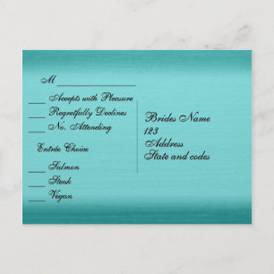 Menu bleu Turquoise brossé RSVP