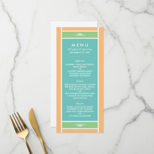 Menu Bloc Pastel Moderne - Couleurs Tropicales - Mariag