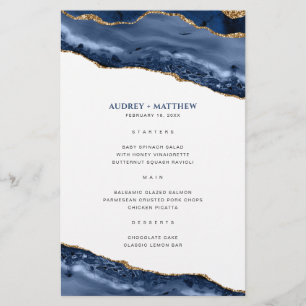 Menü "Blue and Gold Agate Border"