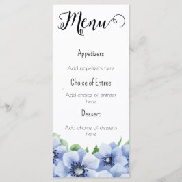 Menü "Blue Anemone" und "Eukalyptus" Menükarte