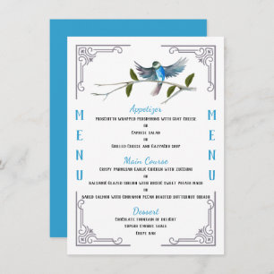 Menu Blue Bird of Happiness 4,5" x 6,25"