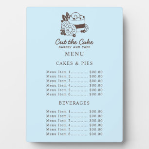 Menü "Blue Cake Logo Bakery Price" Fotoplatte