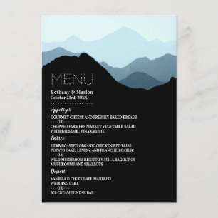 Menu Blue Mountain Range, Mariage rustique