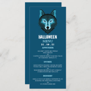 Menu Blue Wolf, fête d'Halloween