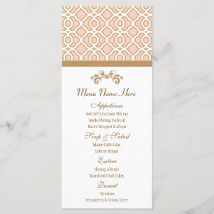 Menu Blush Pink et Gold Marocain