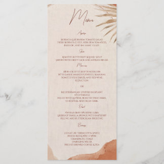 Menu bohème terracotta mariage
