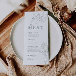 Menu Bohème Vert Sauge Floral