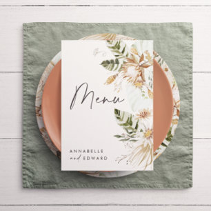 Menu bohemian botanical modern elegant foliage