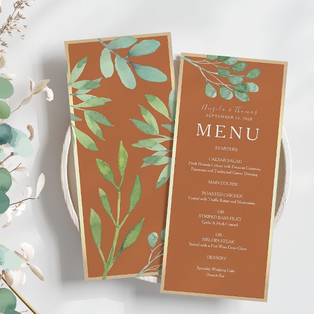 Menu Boho Burnt Orange Mariage (Créateur téléchargé)