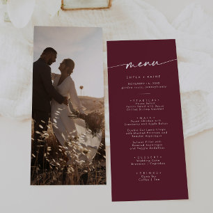Menu Boho Chic Bourgogne Mariage photo rouge