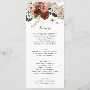 Menu Boho d'automne Mariage floral