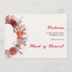 Menu Boho de Bourgogne Rose Floral Pampas Mariage