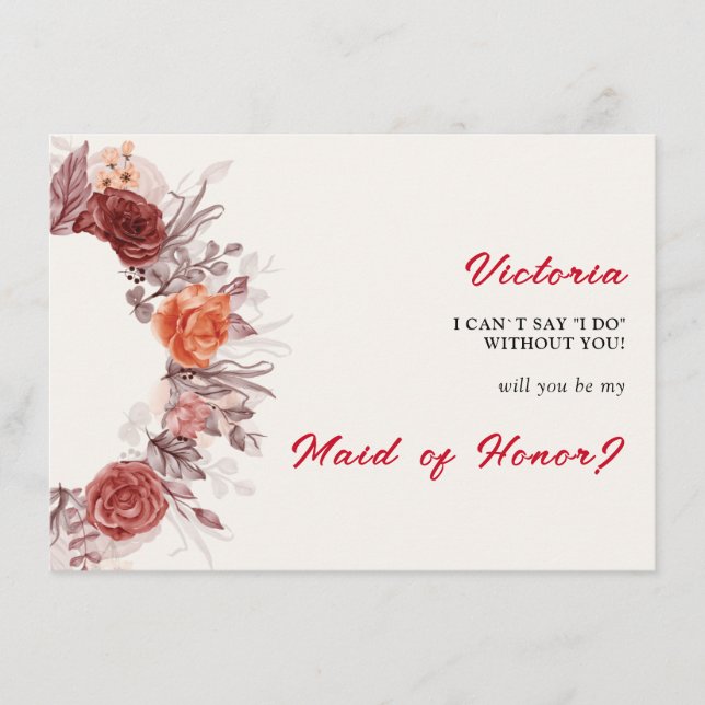 Menu Boho de Bourgogne Rose Floral Pampas Mariage (Devant)