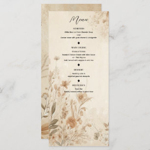 Menu Boho Floral Delicate vintage