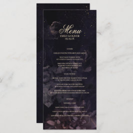 Menu Boho gothique violet Mariage d'aquarelle florale