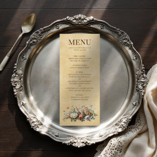 Menu Boho mariage arrangement floral vintage vieux papi