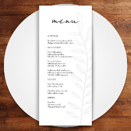 Menu Boho Noir Botanique Vintage