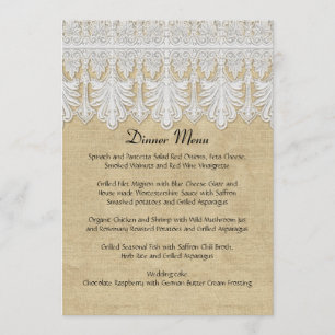 Menu BOHO Printing Burlap n dentelle gitane Moderne Sty