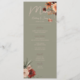 Menu Boho Rust & Chute Neutre Sage Floral Sage Vert Scr