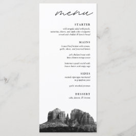 Menu Boho Sedona Arizona Dîner Mariage noir et blanc