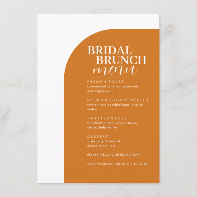 Menu Boho Serif Texte Minimal Bridal Brunch Menu (Devant)