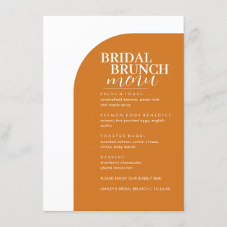 Menu Boho Serif Texte Minimal Bridal Brunch Menu