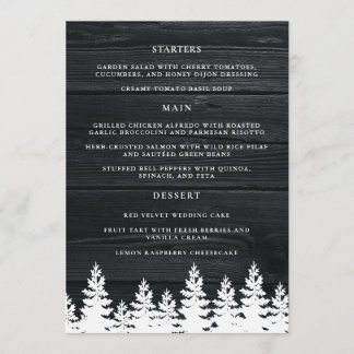 Menu Bois rustique Automne Automne Table de mariage d'h