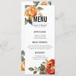Menu + Boissons Marble Dreams Orange Rose