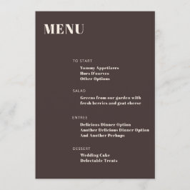 Menu Bold Typography Custom Brown Modern Minimalist