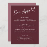 Bon Appétit Merlot Burgundy Mariage d'écriture man