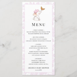 Menu Bonjour Bebe Romantique Français Baby shower fille