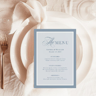 Menu Bordure élégante bleu poussiéreux Luxe Classique