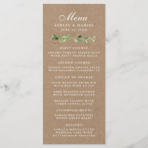 Menu Botanique Eucalyptus Vert Mariage Kraft