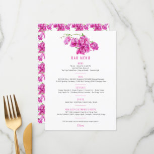 Menu Bougainvillea rose violet mariage