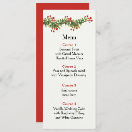 Menu Boughs rustiques de Holly Mariage de Noël d'hiver