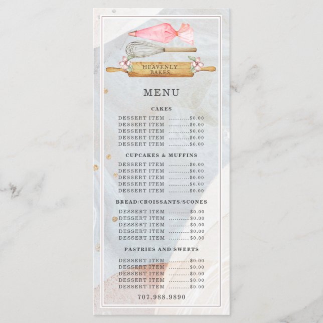 Menu Boulangerie boulangerie Boulangerie Aquarelle Outi (Devant)